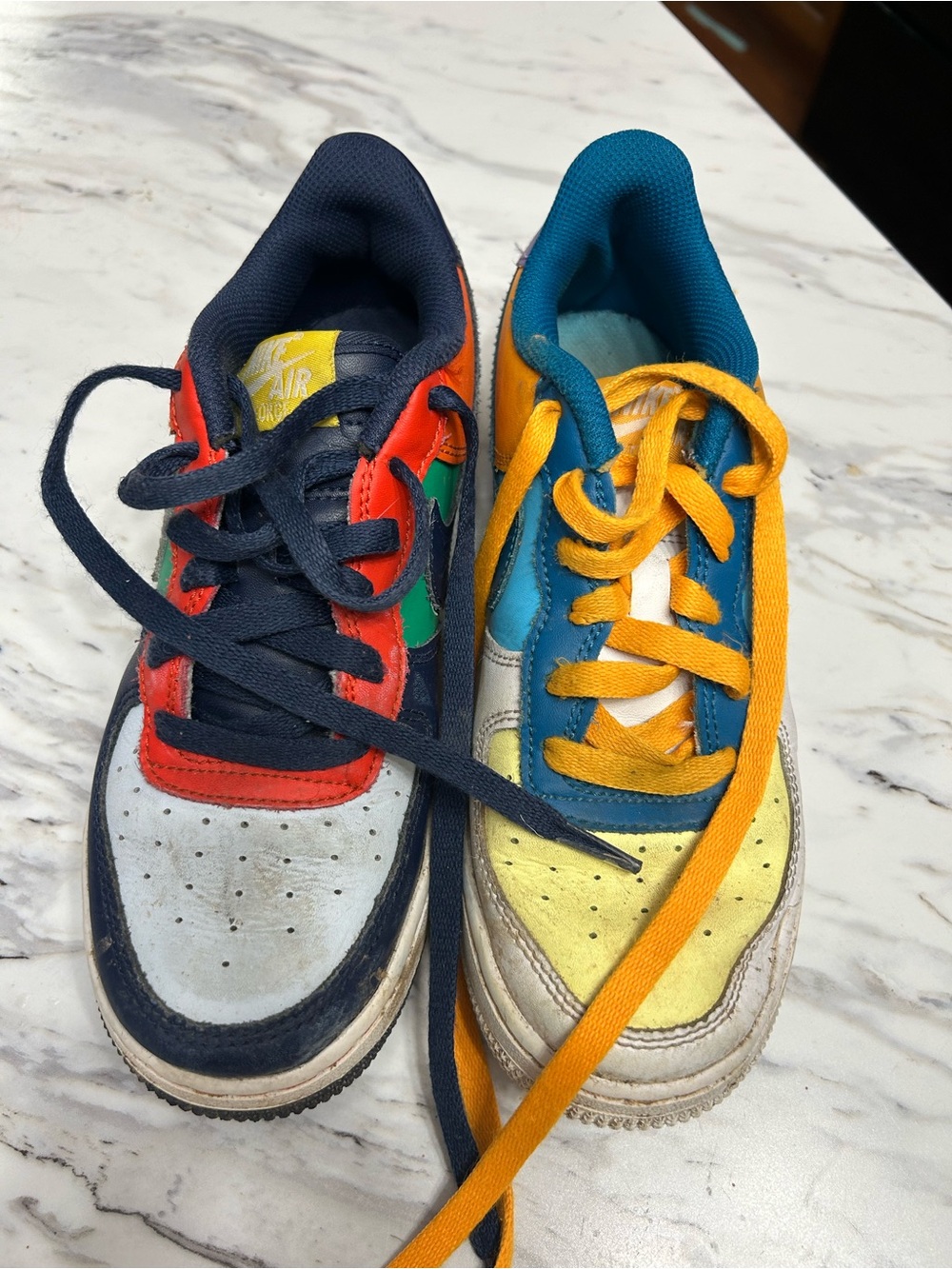 Nike Kids Multicolor Sneakers - Navy, Red, Yellow, Teal & Green